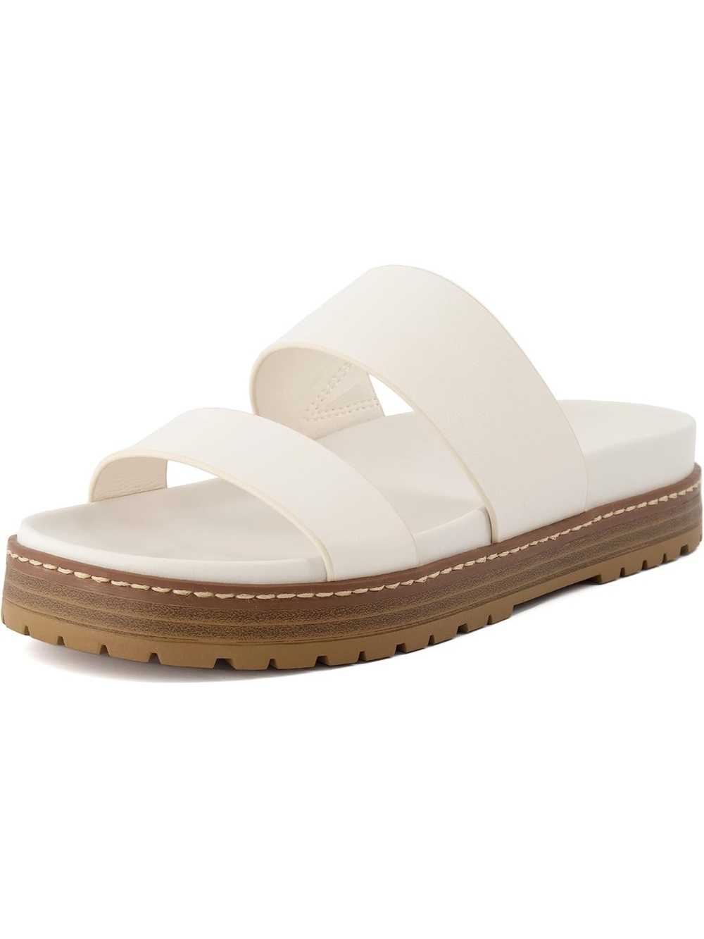 Women’s White Double-Strap footbed sandal